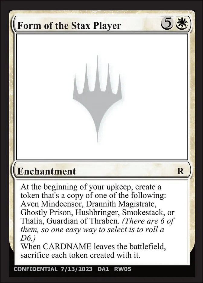 2023 Unknown Event Form of the Stax Player #RW05b rare card image
