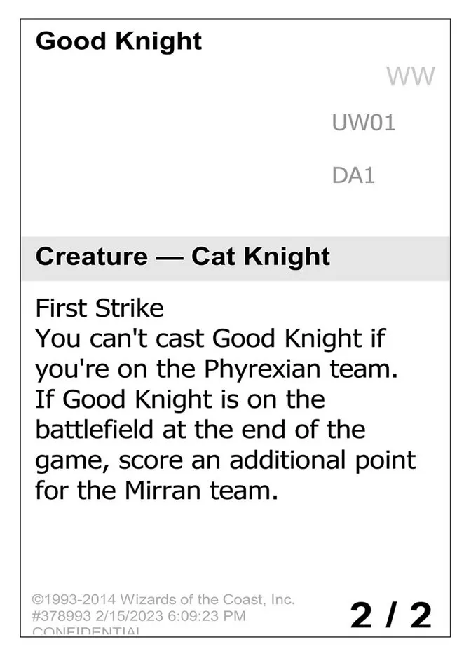 2023 Unknown Event Good Knight uncommon #UW01 uncommon card image