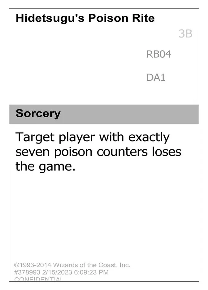 2023 Unknown Event Hidetsugu's Poison Rite #RB04a rare card image