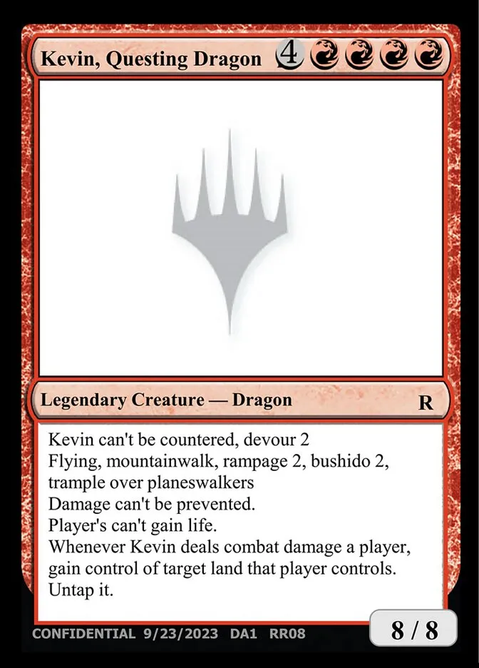2023 Unknown Event Kevin, Questing Dragon #RR08a rare card image