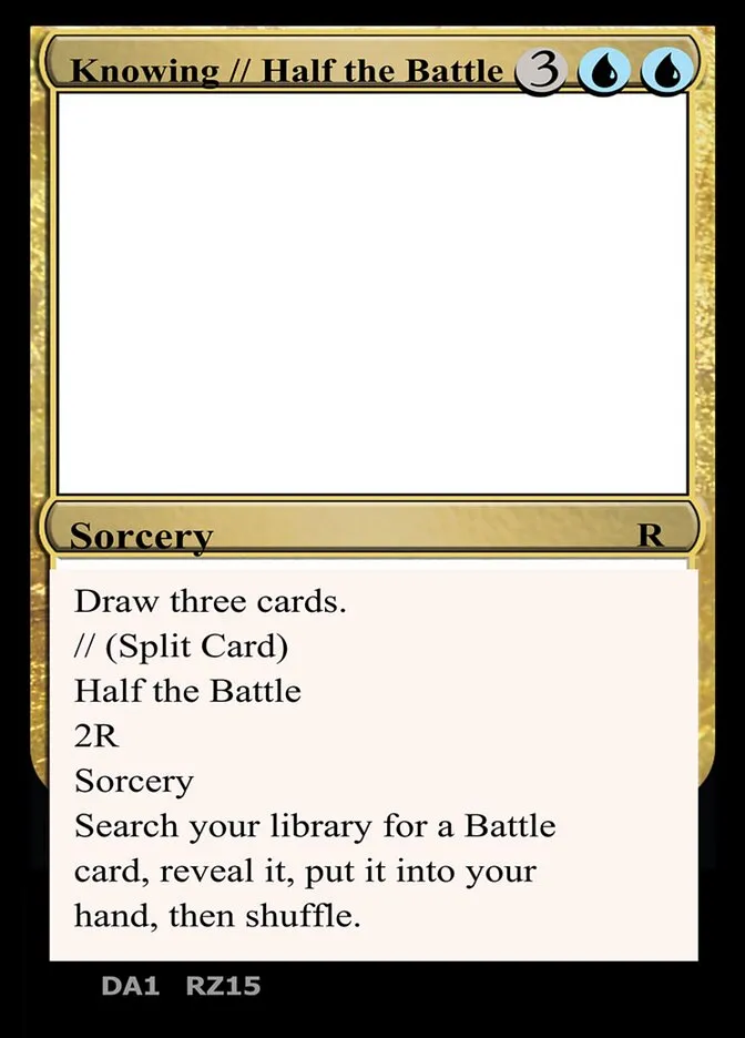 2023 Unknown Event Knowing // Half the Battle #RZ15 rare card image