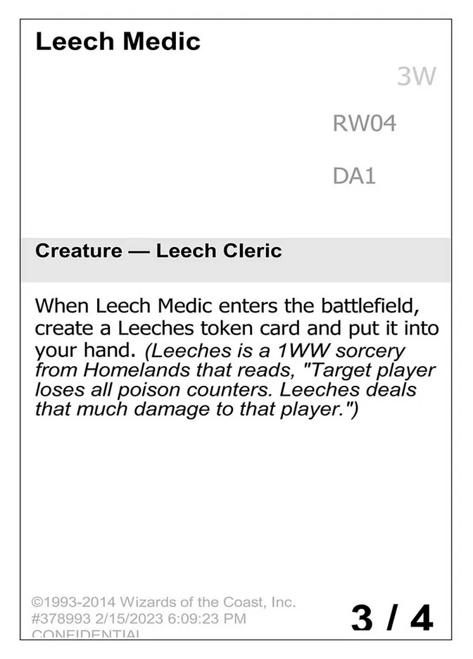 2023 Unknown Event Leech Medic rare #RW04 rare card image
