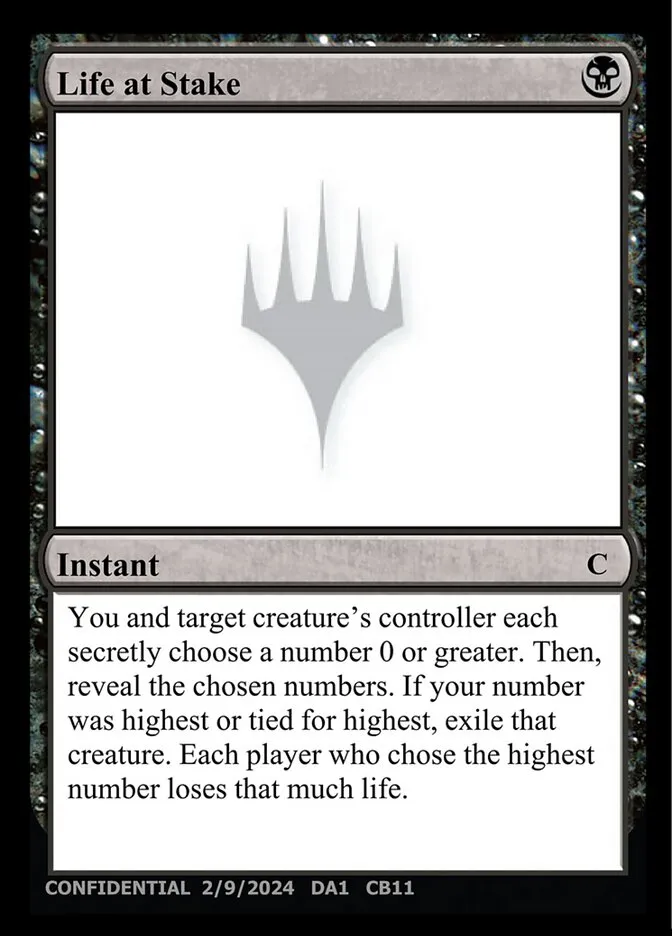 2023 Unknown Event Life at Stake common #CB11a common card image