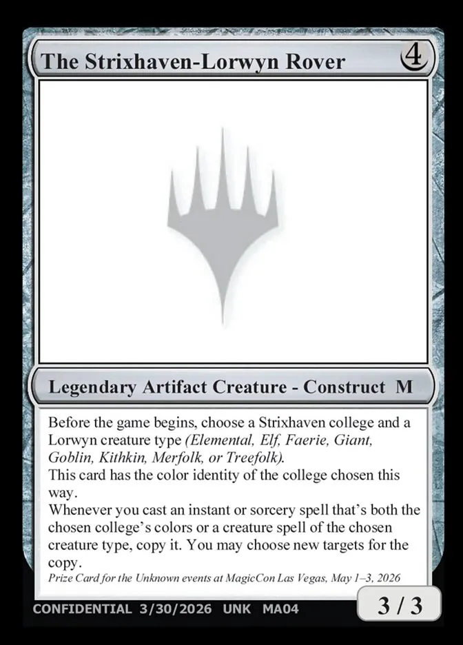 2023 Unknown Event The Strixhaven-Lorwyn Rover #MA04 mythic card image