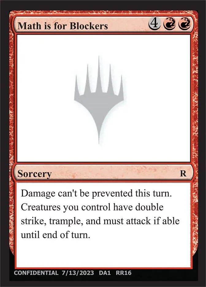 2023 Unknown Event Math is for Blockers rare #RR16 rare card image