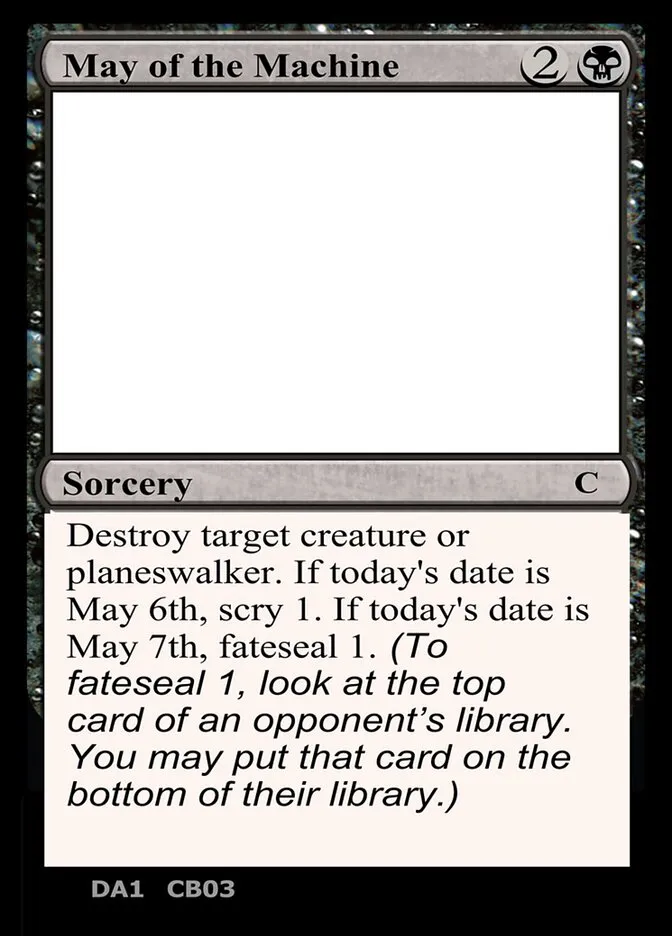 2023 Unknown Event May of the Machine #CB03 common card image