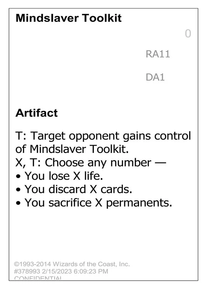 2023 Unknown Event Mindslaver Toolkit rare #RA11a rare card image