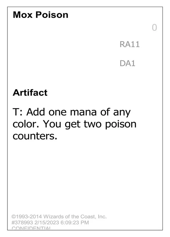 2023 Unknown Event Mox Poison #RA11b rare card image
