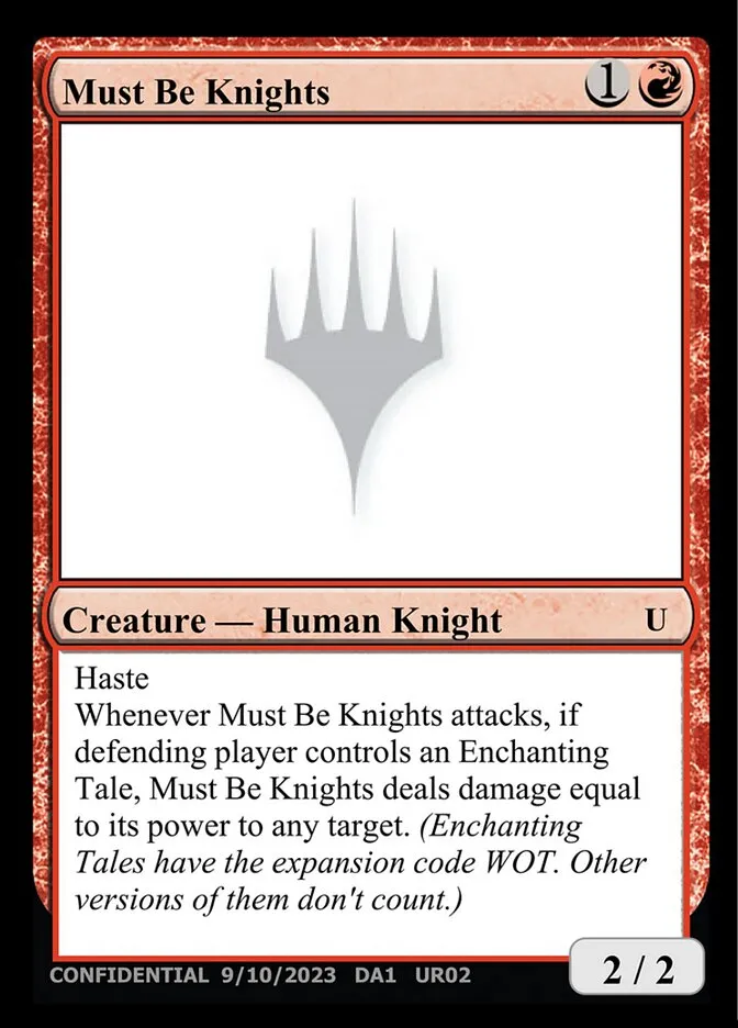 2023 Unknown Event Must Be Knights uncommon #UR02a uncommon card image