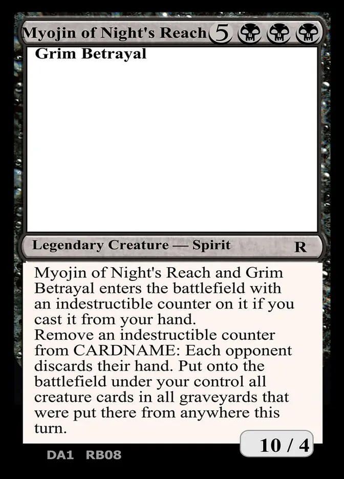 2023 Unknown Event Myojin of Night's Reach and Grim Betrayal #RB08 rare card image