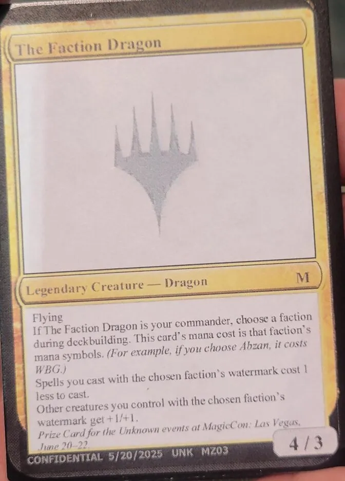 2023 Unknown Event The Faction Dragon #MZ03a mythic card image