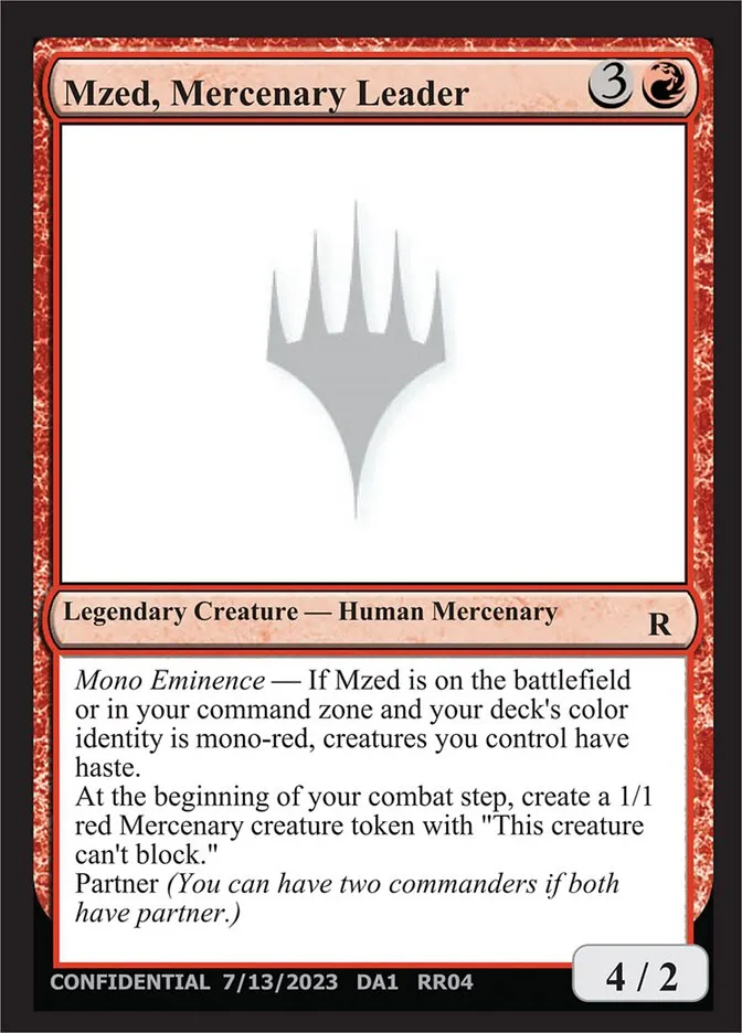 2023 Unknown Event Mzed, Mercenary Leader #RR04a rare card image