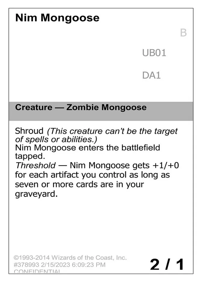 2023 Unknown Event Nim Mongoose uncommon #UB01b uncommon card image