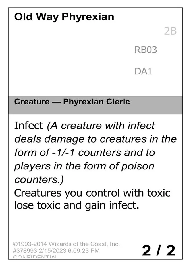 2023 Unknown Event Old Way Phyrexian #RB03d rare card image