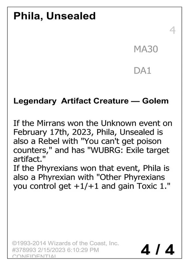 2023 Unknown Event Phila, Unsealed #MA30 mythic card image