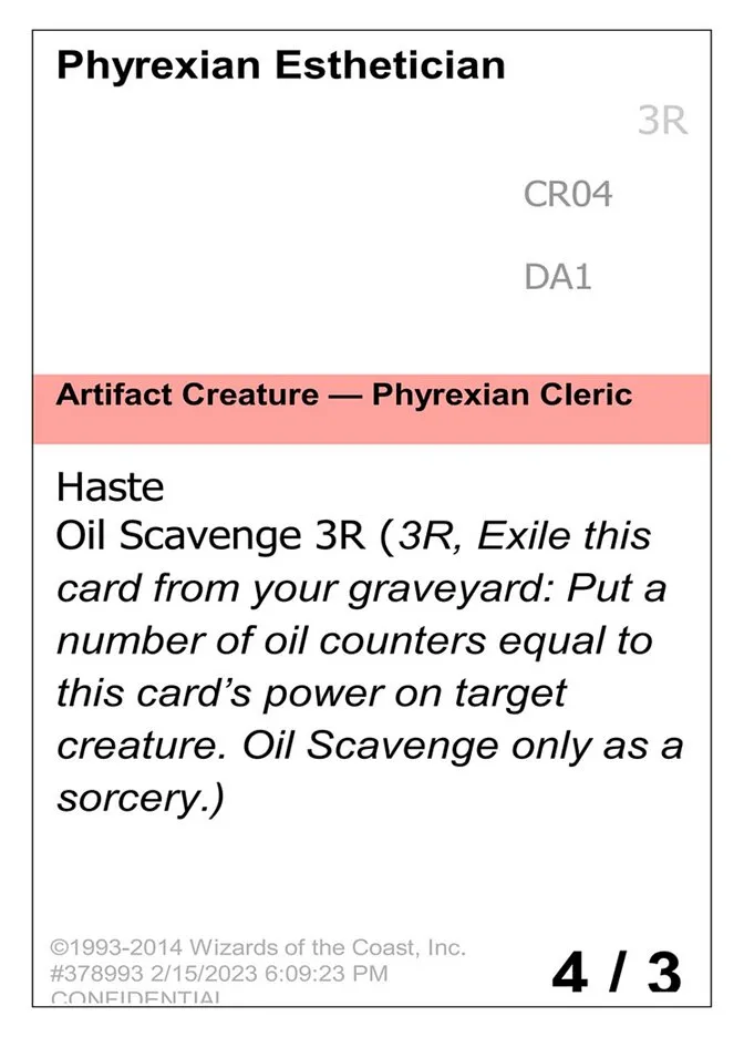 2023 Unknown Event Phyrexian Esthetician #CR04c common card image