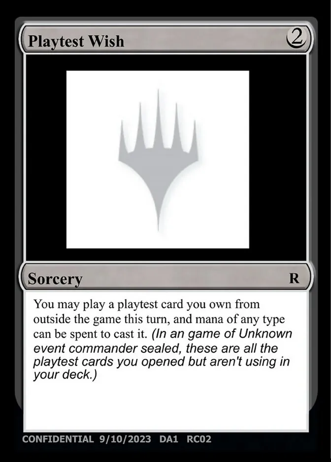 2023 Unknown Event Playtest Wish rare #RC02 rare card image