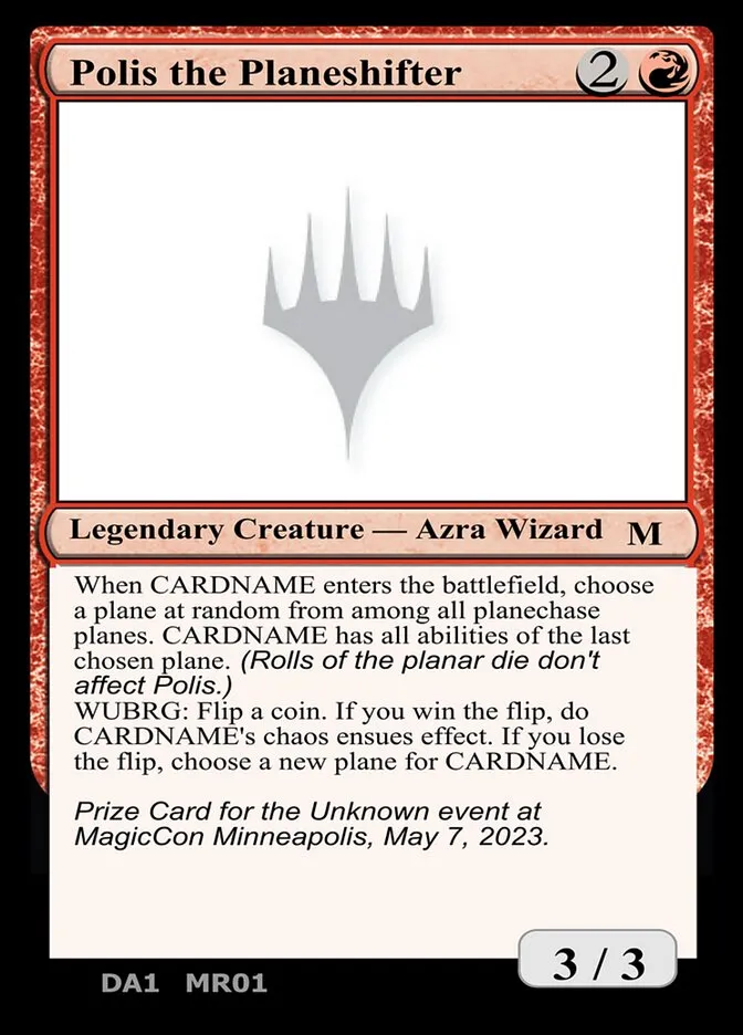 2023 Unknown Event Polis the Planeshifter mythic #MR01 mythic card image