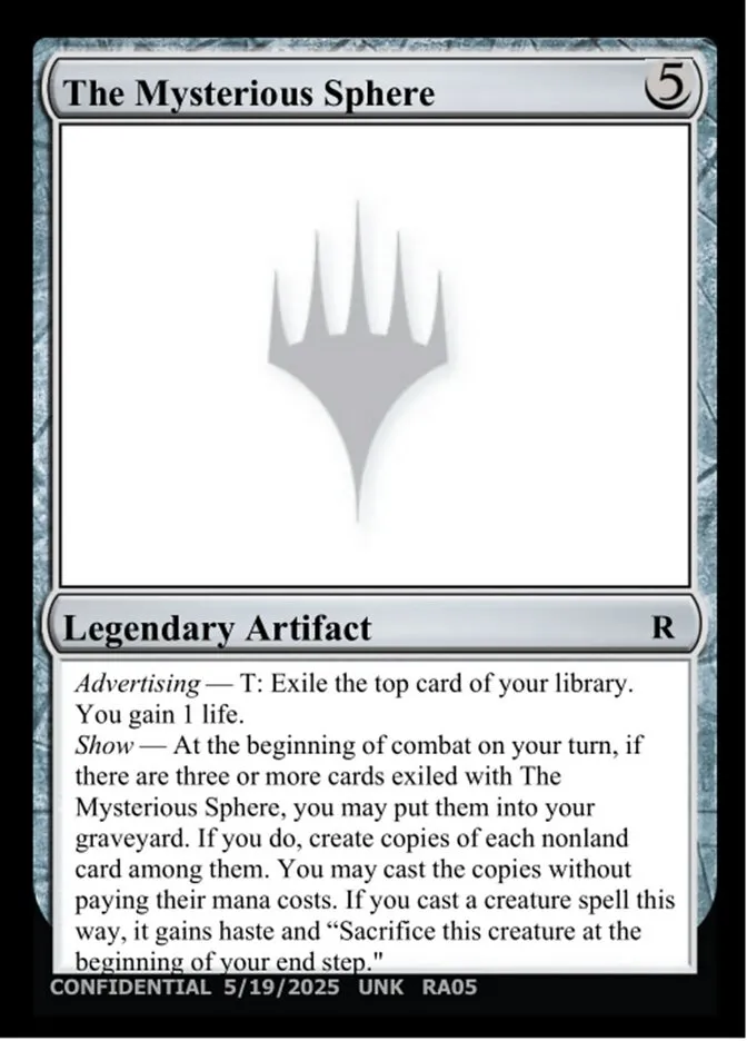 2023 Unknown Event The Mysterious Sphere #RA05 rare card image