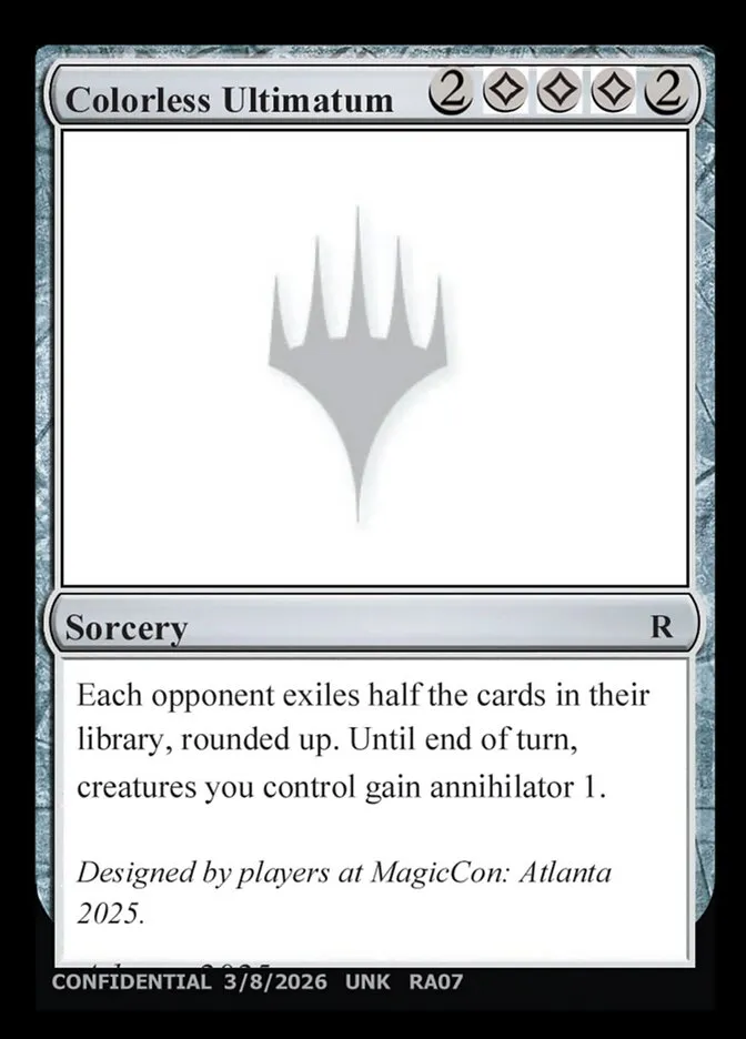 2023 Unknown Event Colorless Ultimatum #RA07 rare card image