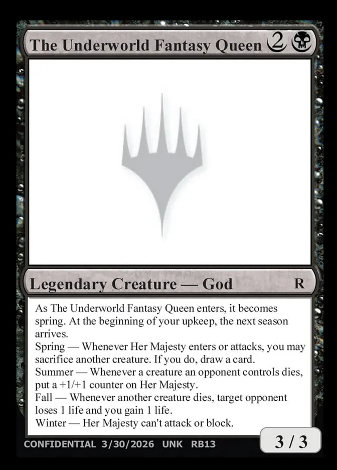 2023 Unknown Event The Underworld Fantasy Queen #RB13b rare card image