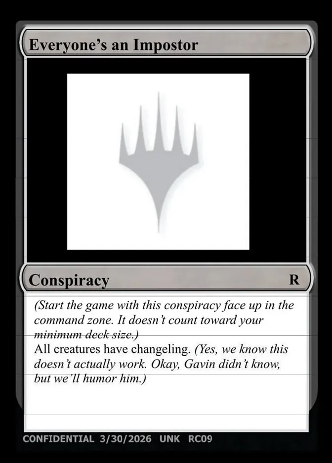 2023 Unknown Event Everyone's an Imposter #RC09 rare card image