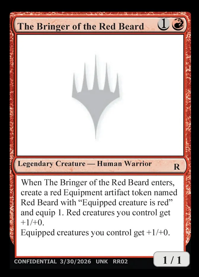 2023 Unknown Event The Bringer of the Red Beard #RR02a rare card image