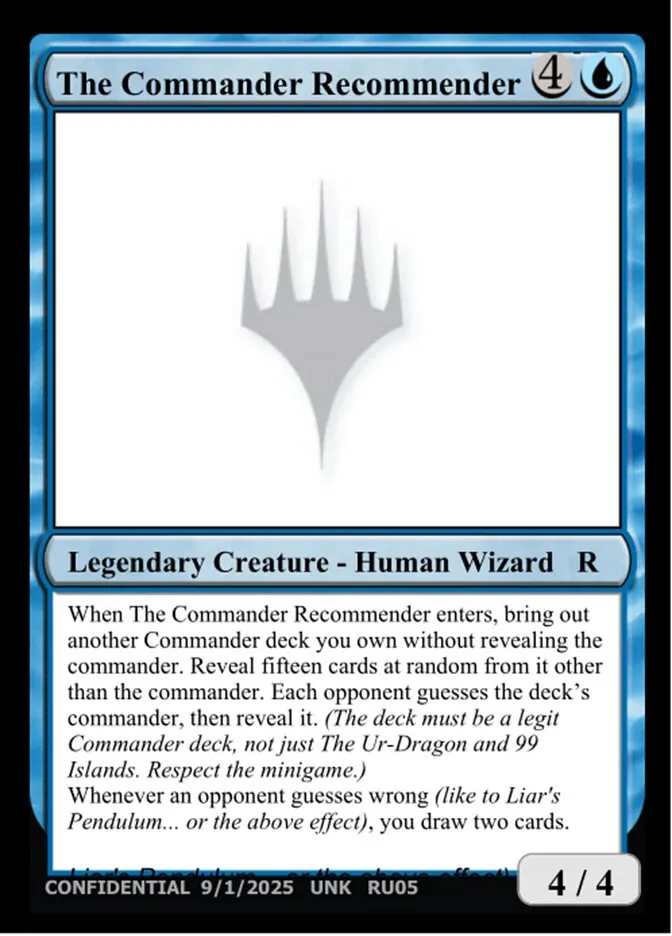 2023 Unknown Event The Commander Recommender rare #RU05d rare card image
