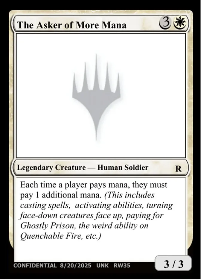 2023 Unknown Event The Asker of More Mana #RW35b rare card image