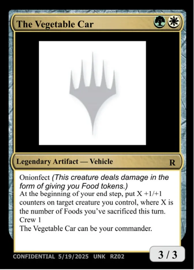 2023 Unknown Event The Vegetable Car #RZ02 rare card image