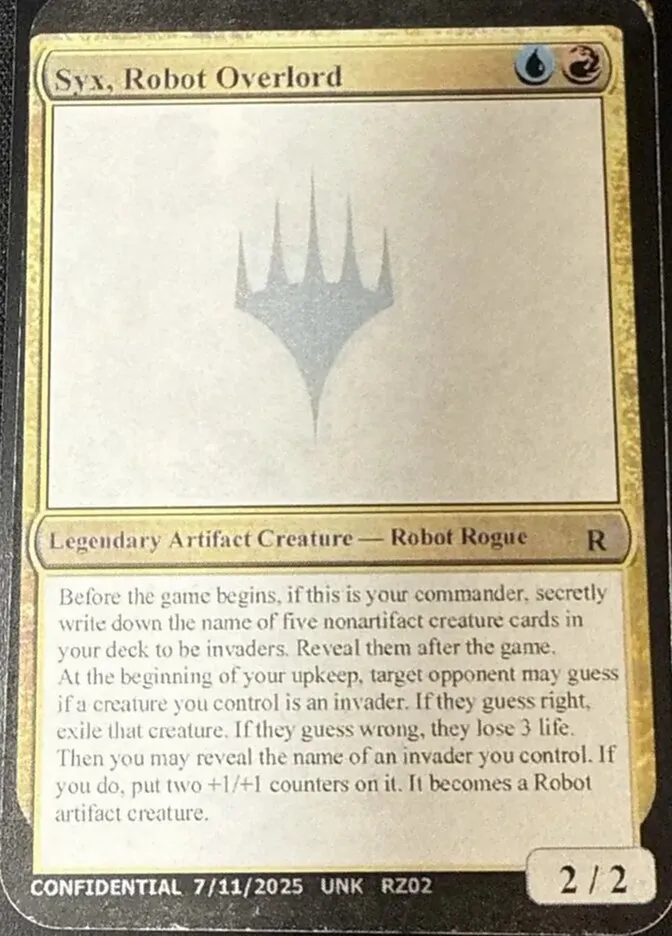 2023 Unknown Event Syx, Robot Overlord #RZ02f rare card image