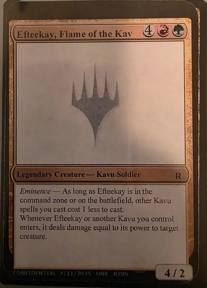 2023 Unknown Event Efteekay, Flame of the Kav #RZ03l rare card image