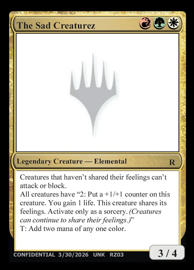 2023 Unknown Event The Sad Creaturez #RZ03u rare card image
