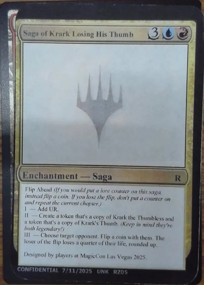 2023 Unknown Event Saga of Krark Losing His Thumb #RZ05m rare card image