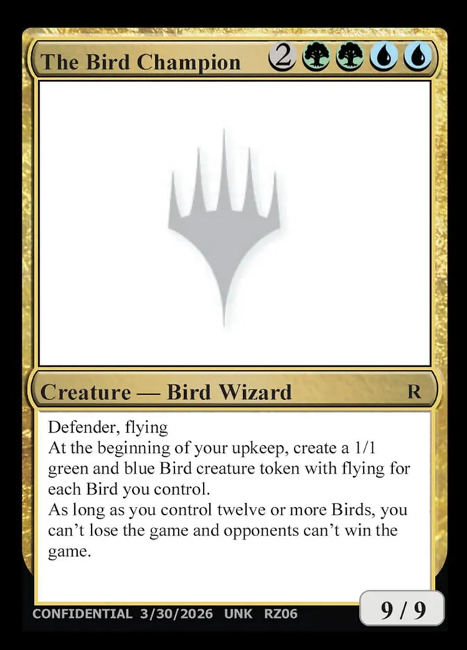 2023 Unknown Event The Bird Champion #RZ06i rare card image