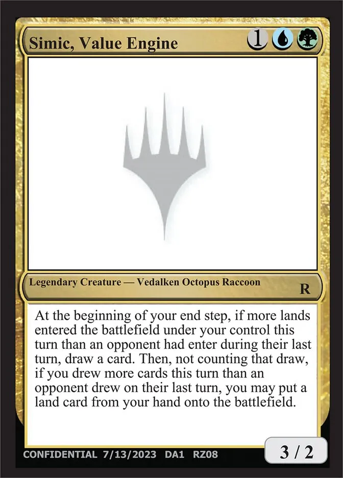 2023 Unknown Event Simic, Value Engine rare #RZ08d rare card image