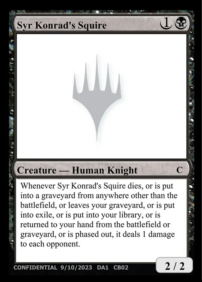 2023 Unknown Event Syr Konrad's Squire #CB02b common card image