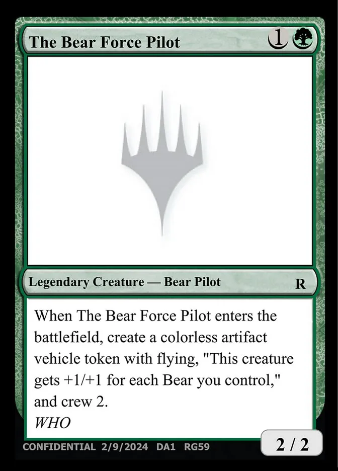 2023 Unknown Event The Bear Force Pilot rare #RG59 rare card image