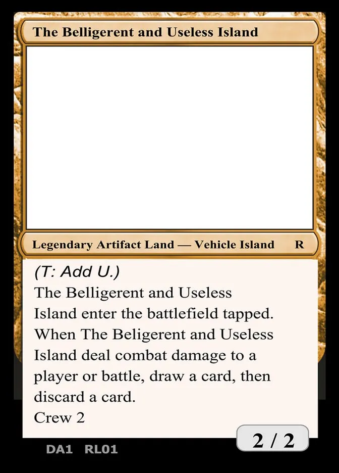 2023 Unknown Event The Belligerent and Useless Island #RL01a rare card image