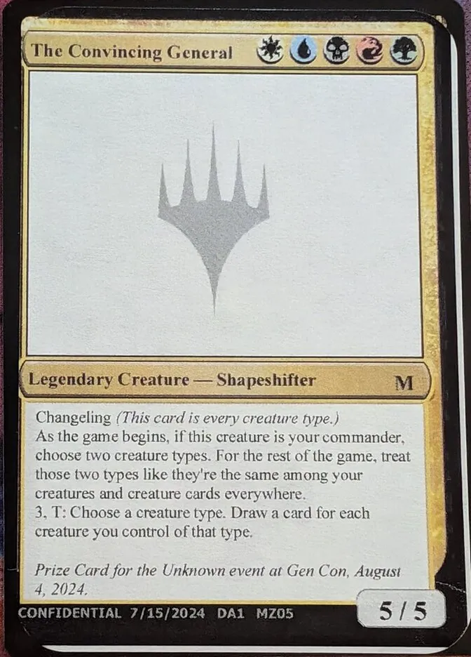 2023 Unknown Event The Convincing General #MZ05a mythic card image