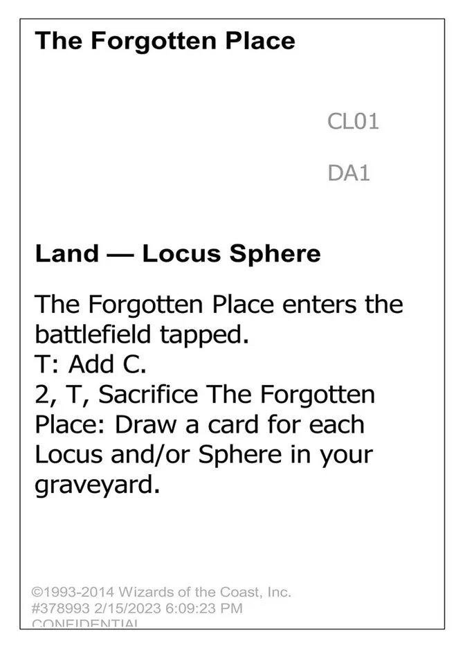 2023 Unknown Event The Forgotten Place common #CL01a common card image