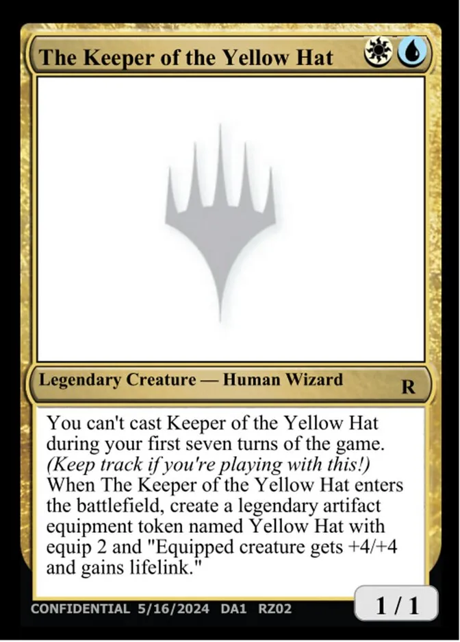 2023 Unknown Event The Keeper of the Yellow Hat #RZ02b rare card image