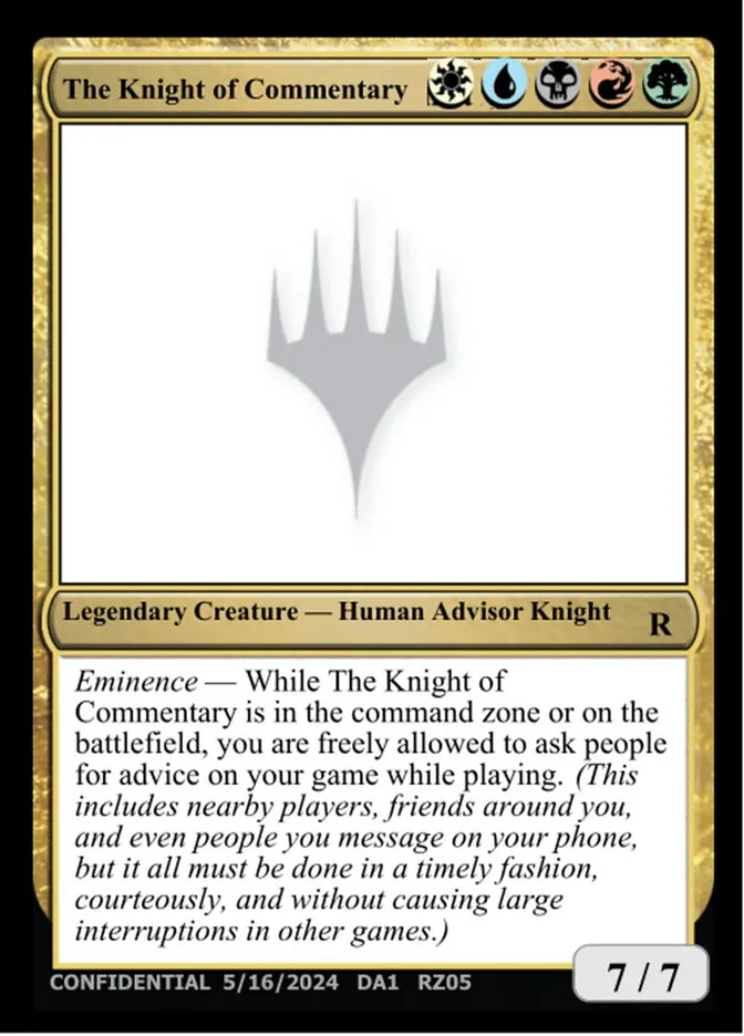 2023 Unknown Event The Knight of Commentary #RZ05d rare card image