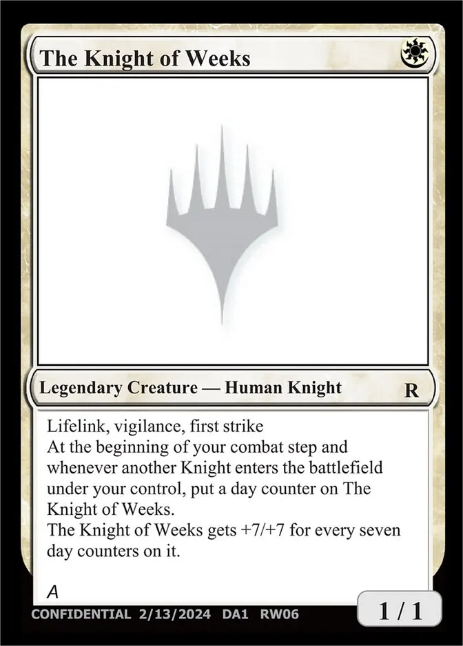 2023 Unknown Event The Knight of Weeks #RW06 rare card image
