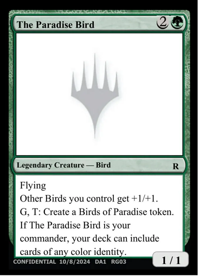 2023 Unknown Event The Paradise Bird #RG03f rare card image