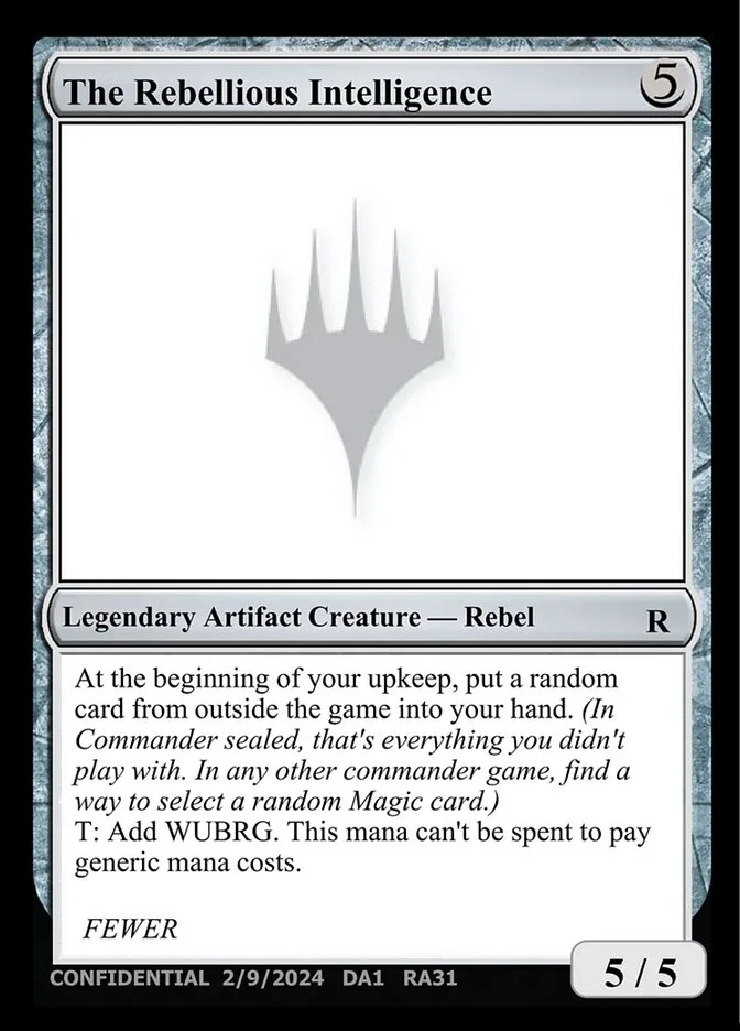 2023 Unknown Event The Rebellious Intelligence #RA31 rare card image
