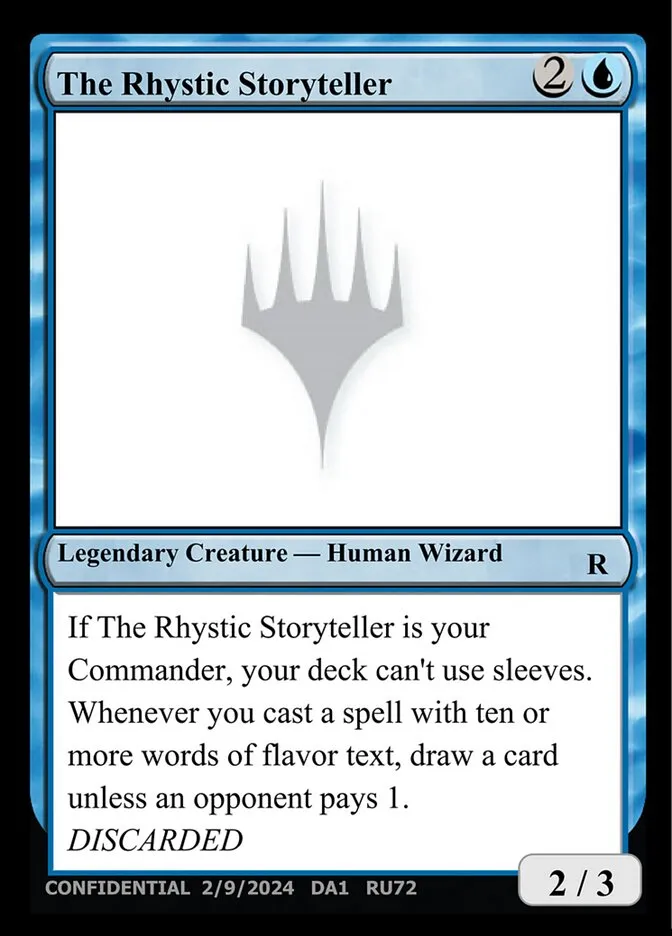 2023 Unknown Event The Rhystic Storyteller #RU72 rare card image