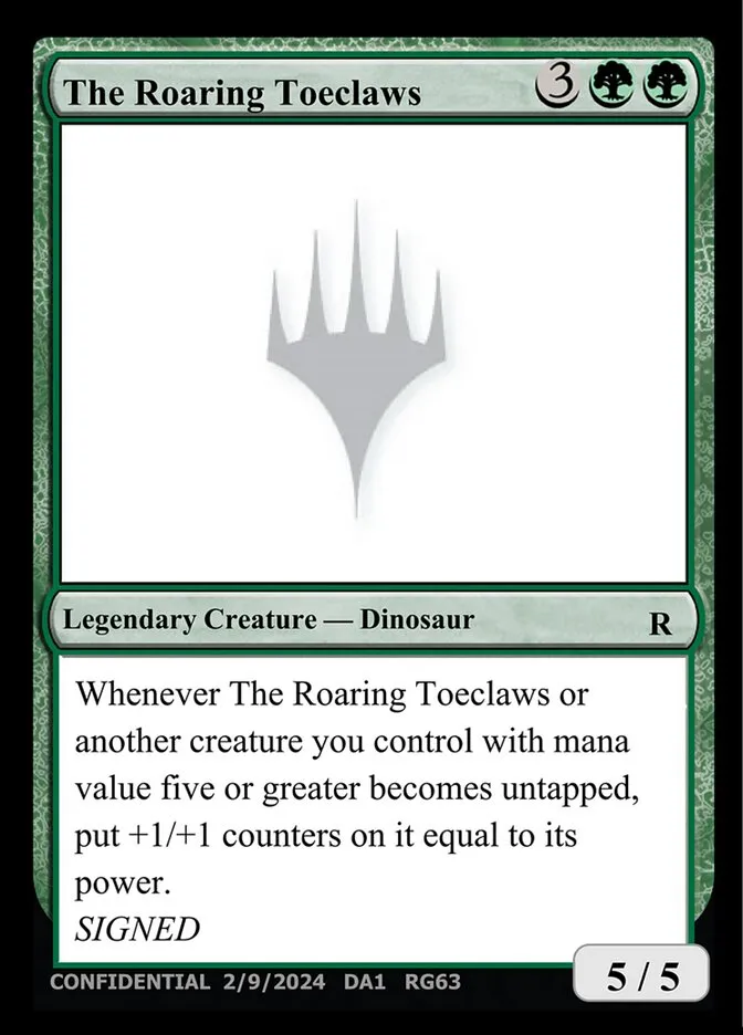 2023 Unknown Event The Roaring Toeclaws rare #RG63 rare card image