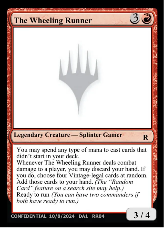 2023 Unknown Event The Wheeling Runner rare #RR04d rare card image