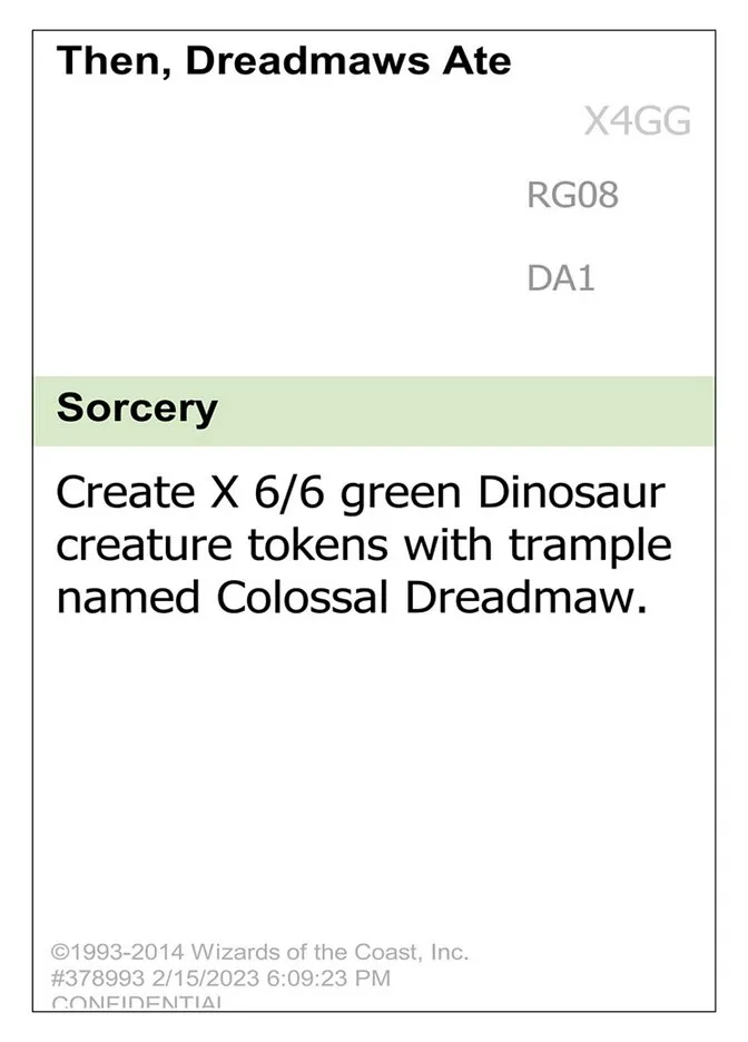 2023 Unknown Event Then, Dreadmaws Ate Everyone #RG08 rare card image